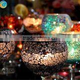 Candles Scented Luxury Mosaic Goblet Long Stem Glass Candlestick Holders Made in China