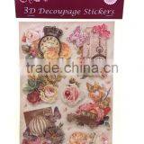 Antique Clock Style Sticker, Hot Sale 3D Decoupage Stickers, Craft Gift Sticker for Decoration thumbnail-1