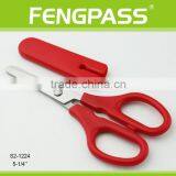 S2-1224 5-1/4" 2CR13 Stainless Steel PP Plastic Japanese Style Stationery Scissors With Plastic Holder thumbnail-1