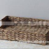 Rectangle Water Hyacinth Basket With Handles thumbnail-1