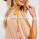 Summer Beach Flowy Effortless Sexy Ladies Nighty Maxi Dress With Cutout Shoulder HSD5948 thumbnail-5