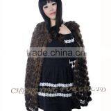 CX-B-M-56 Wholesale Women Cape Mink Fur Fashion Poncho/ Fur Shawl thumbnail-6