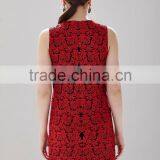 A-Line Neck Red Chiffon Dress Pattern Casual Design Ladies Aristocratic Style Dress SR-D9792 thumbnail-5