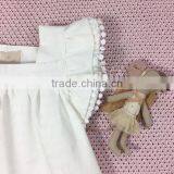 Boutique Baby Frock Design Plain White Western Dress Cotton Girls Party Dresses thumbnail-5