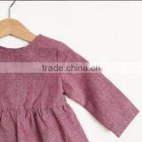 Kids Clothing Linen Dress Baby Long Sleeves Fancy Design Dress 6 Yesar Old Baby thumbnail-3