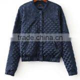 Runwaylover EY1024C 100% Polyester Contrast Embroidery Women Bomber Jacket With Ribbed Collar thumbnail-6