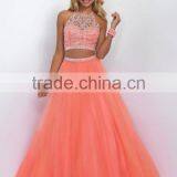 2016 A Line Two Piece Prom Dresses Crystals Tulle Skirt thumbnail-4