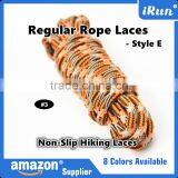 8 Colors - Hiker Non-Slip Hiking Rope Laces - Customized Regular Yeezy Rope Laces - Amazon Supplier - Orange/Brown thumbnail-1