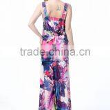 Plus Size Ladies Long Beach Dress Newest Fashion Sleeveless Flowery Jumpsuit Dress for Wholesale thumbnail-4