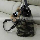 Handmade Lady Bag Leather Tote Bag For Women, Rabbit Fur Lady Handbag thumbnail-3