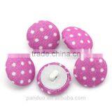 White Dot Print Purple Cloth Wrap Round Sewing Shank Buttons thumbnail-1