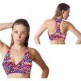 V Shape Floral Bra Top W Removbal Pad