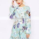 Without Dress Sexy Girls Photo Women Floral Printed Patterned Skater Dress thumbnail-4