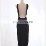 Elegant Women O-neck Sleeveless Asymmetric Hem Black High Sexy Front Split Casual Midi Dress thumbnail-5