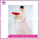 2017 Romantic Wedding Dress 100% Mulberry Pure Silk Organza