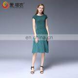 2016 Korea Style Round-Neck Chiffon Dress Wholesales PLeated Dress thumbnail-1