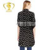 2017 Fashion Design Short Front Long Back Top Kitty Shirt Blouse, Printed Shirts for Women Blouses thumbnail-3