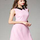 Sleeveless Pure Color Elegant A-line Ladies' Dress thumbnail-2