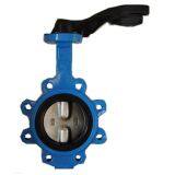 Lug Conentric SS304 Disc Butterfly Valve Lug Double Shaft Pinless Butterfly Valve With Lever thumbnail-1