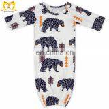 Children New Bear Printed Adorable Newborn Long Sleeping Bags Clothing Wholesale Baby Girls Boutique Sleeping Gown thumbnail-4