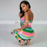 LAITE D2129 Women Printed Gradients Casual Dresses Ladies Off-Shoulder Sexy Dresses thumbnail-4