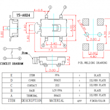 TS-A024 4*6.1 Push Button Switch SMD For Electronic Mobile Devices thumbnail-3