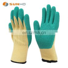 Sunnyhope latex work gloves 10 Gauge T/C seamless knitted liner with crinkle latex palm coated gloves
