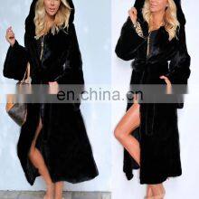 Wholesale Faux Fur Hooded Oversized Warm Fashion New Winter Long Fur Collar Hooded Coat thumbnail-4