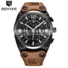 BENYAR 5112 Branded Men Wristwatch Quartz Movement Analog Waterproof Dropshipping Fashion Leather Man Watches