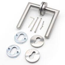 Satin Finish Entrance Door Handle Fire Rate Door Handle Stainless Steel Interior Door Handle thumbnail-2