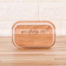 Ecological Plastic Tiffin Bento Lunch Box Bamboo Lid BPA Free Portable Bento Box Food Container thumbnail-1