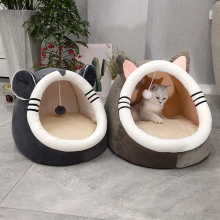MEOW LOVE Cute Cat Tent Bed Pet House Super Warm Cat Mat For Winter With Cat Toy Small Dog Puppy Sleep House thumbnail-4