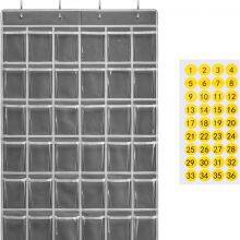 36 Clear Pockets Classroom Pocket Chart for Cell Phones,Pocket Chart Organizer for Calculator Holder With 36 Number Sticker Classroom Hanging Cell Phones Organizer thumbnail-5