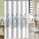 Stars and Leaves Printed Fresh Rural Style 100% Polyester Shower Curtain for Hotel, Family, Waterproof Bath Curtain thumbnail-1