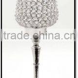 Crystal Beads Candle T-light Holder , Silver Crystal Candle Pillar Holder Manufacturer thumbnail-4