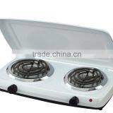 2 Burner Portable Electric Hotplate With Cover thumbnail-1