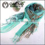 Wholesale 100% Viscose IMPRESS Fire LEAF Pashmina Scarf Shawl Voile Scarves 180*100 thumbnail-2