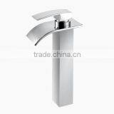 Tall Bathroom Basin Mixer Tap Chromed Polished Waterfall Sink Faucet thumbnail-4