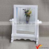 Roll Table Stand Antique Solid Wood Frame Dressing Mirror thumbnail-1