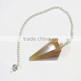 6-Facet Natural Agate Gemstone Pendulums thumbnail-2