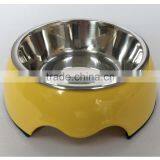 Small Size Yellow Melamine Dog Feed Bowl thumbnail-1