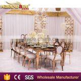 Wholesale Rose Gold Stainless Steel Wedding Table Square Dining Table Quality Choice thumbnail-6
