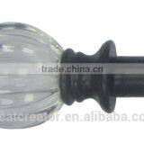 Clear Ribbed Arylic Curtain Finials With Curtain Rod thumbnail-1