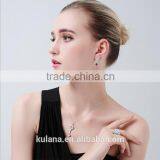 ED-57 Crystal Micro Paving Brass Material Top Quality White Gold Plated AAA Zircon Earring thumbnail-2