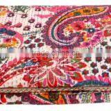 RTHKG-8 Paisley Printed Cotton Fabric Vintage Bedspread Wholesaler Traditional Handmade Stitching Gudri Throw Kantha Jaipur thumbnail-2