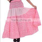 Indian Block Print With Patchwork Cinderella Style Long Skirt For Women thumbnail-3