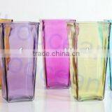 Colorful Square Glass Vase thumbnail-1