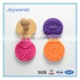 Hot Selling Food Grade Silicone Cookie Stamp With Wooden Handle thumbnail-2