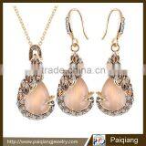 Personalized Fashion Opal Peacock Necklace and Earrings Jewelry Sets Decorated With Rhinestone thumbnail-1