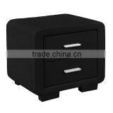 Italian Design Faux Leather PU Bedeside Table or Night Stand With Two Drawers Quality Choice thumbnail-4